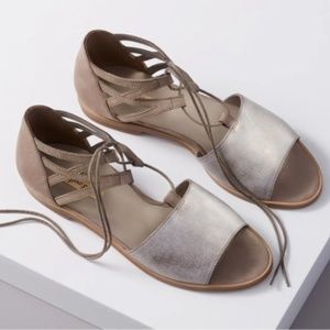 Paul Green Morea Smoke Truffle Lace-Up Sandal Size 10 (UK size 7 1/2)